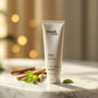Tube de dentifrices siwak SiwakSmile sur marbre blanc, bâtons de siwak et feuilles de menthe disposés harmonieusement, baignés d’une lumière douce évoquant pureté et fraîcheur végétale.