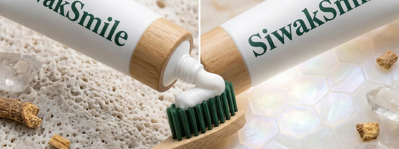 Exemple d'application du dentifrice siwaksmile