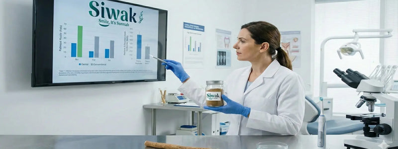 Poudre de siwak dans un laboratoire avec une image sur la télé