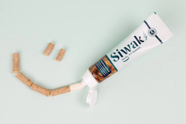Tube dentifrice Siwak écologique avec bâtonnets de siwak naturel - Smile It's Sunnah