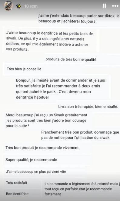 Compilation d'avis clients SiwakSmile