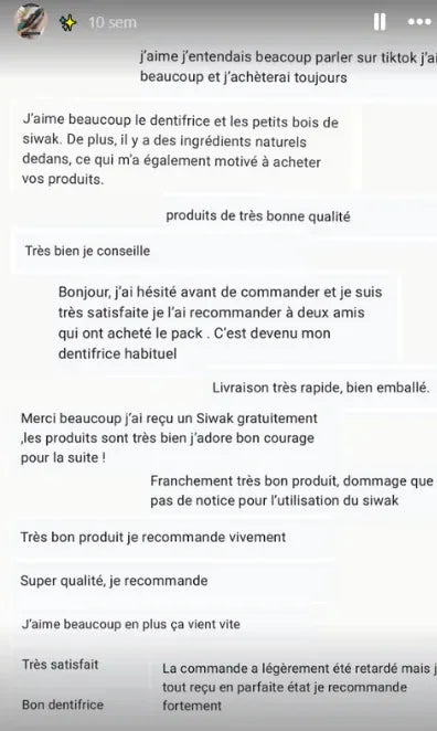 Compilation d'avis clients SiwakSmile